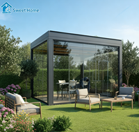 Pergola extérieure en aluminium de haute qualité Sweet Home, facile à installer, toit à lamelles bioclimatiques imperméable, jardin