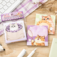 Bloc de Notas Decorativo Simno con Adorable Diseño de Gato de Acuarela, para Recordatorios Diarios y Scrapbooking