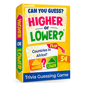 Gioco da Tavolo Scientifico Personalizzato QUOKKA - Carte da Gioco in Carta e PVC, Trivia Higher or Lower per Bambini 8-12 Anni e Adulti, Gioco per Famiglie, Vendita all'Ingrosso - Product Image 1