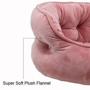 Cama de franela de felpa para perro, logo personalizado, círculo suave de terciopelo, redondo, súper suave, barata, Rosa - Product Image 3