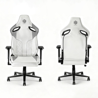 Chaise de bureau ergonomique de direction et gaming en cuir PU, inclinable, réglable, pivotante, avec vérin à gaz 4 positions, structure métallique robuste, style européen