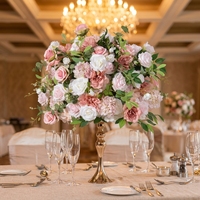 Nouvelles décorations de table et centres de table pour mariage, bougies en forme de rose verte et rose, 60 cm et 80 cm.