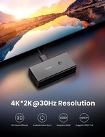 Commutateur KVM UGREEN 2026 à 2 ports et commutateur USB 2-en-1 4K 30Hz pour ordinateur, souris et clavier