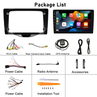 Radio Mobil Android Podofo 2 Din 9'' Carplay Android Auto untuk Toyota Aygo 2015 Citroen C1 2020 Peugeot 108 RDS HIFI di EU/US/RU