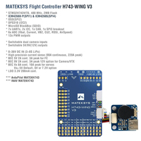 MATEK H743-WING V3 ArduPilot INAV 3-8S H743 Flight Controller 30.5X30.5mm untuk Pesawat RC Multirotor Drone Sayap Tetap DIY