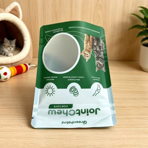 Custom Printed Pet Food Packaging Bags Matte Finish For Cat Treats Joint Chews with Window - Product Image 4
