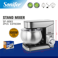 Mélangeur Sonifer SF-8083 Électrique à Pâtisserie et à Pâte, Mélangeur à Farine, Batteur Sur Socle Numérique de Cuisine, Plusieurs Capacités (3L, 3.5L, 4L, 5L, 6L, 6.5L, 7L, 8.5L, 10L, 12L)