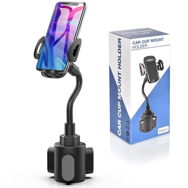 Cup Car Phone Holder for Car, Car Cup Holder Phone Mount, Universal Adjustable Gooseneck Cup Holder Cradle Car Mount