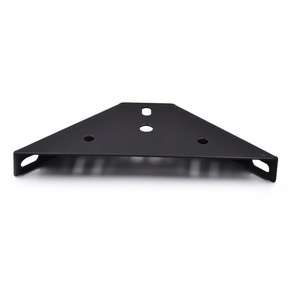 Support d'angle triangulaire pour lit 205x75x113x26mm en fer peint noir, connecteur de mobilier pour utilisation au sol - Product Image 1