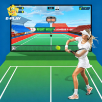 Machine de jeu de tennis virtuel Eplay avec suivi des données en temps réel, approuvée par l'ITF, balle de tennis intelligente pressurisée, projecteur à écran tactile