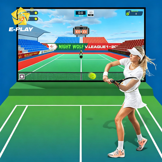 Eplay Real-Time Data Tracking ITF Approved Smart Tennis Ball Pressurized Touch Screen Projector Virtual Tennis Game Machine