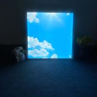 2024 lucarne artificielle Led panneau lumineux affichage intégré plafonnier ciel bleu et nuages blancs Led lumière à écran plat