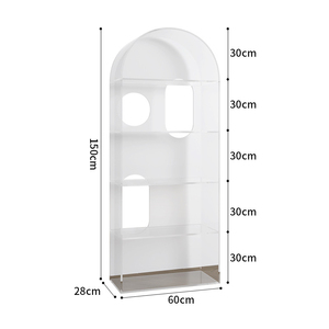 Étagère d'exposition arquée en acrylique de style nordique — Bibliothèque créative, de luxe léger, à plusieurs niveaux pour le salon - Product Image 6