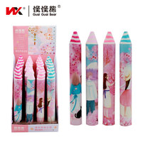 Gomme à effacer en forme de stylo, motif fleur de cerisier Sakura, mignonne, pour enfants, étudiants, dessin, fournitures scolaires, logo personnalisé, vente en gros