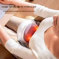Ceinture de massage chauffante rechargeable pour la taille, 5 modes de vibration, massage brûle-graisse, contrôle de la durée, portable, soulagement des crampes menstruelles