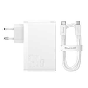 Cargador Rápido Original Baseus GaN5 Pro 2C+U 140W, Cargador Móvil <span class=keywords><strong>de</strong></span> Viaje con Cable <span class=keywords><strong>de</strong></span> Carga Rápida <span class=keywords><strong>de</strong></span> 1M, Enchufe Europeo - Product Image 4