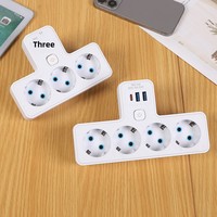 Adaptor Daya Gaya Eropa Pengisian Daya USB dengan Sakelar On/Off Individual Arus Terukur 13A Cocok untuk Rumah Kantor Perjalanan