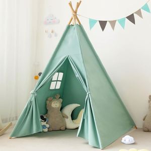 Tente tipi portable pour enfants, couleur verte, pour l'intérieur et l'extérieur, très vendue - Product Image 1