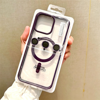 Coque de téléphone magnétique en acrylique mat avec protection intégrée de l'objectif de l'appareil photo, étui antichoc pour iPhone 12 13 14 15 Plus 16 Pro Max
