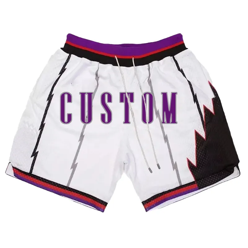 Wholesale fit dry retro sweat old school toronto vintage raptors pockets polyester white mesh just mens don basketball shorts