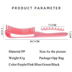 Cepillo de Pelo de Plástico con Ocho Filas Tipo Pulpo para Masaje y Desenredado, Venta al por Mayor de Fábrica para Mujeres - Product Image 3
