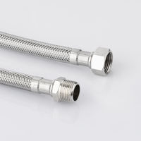 Tuyau tressé en acier inoxydable FANSKI 12 mm 3/8 femelle x 3/8 mâle, connecteur flexible moderne pour l'alimentation en eau de la salle de bain