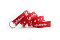 Logo personnalisé Rouge Polyester/Coton Tricoté Décontracté Boucle en Alliage Double Anneau en D Web Ceinture Tressée Imprimée Colorée