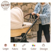 Sac de rangement suspendu pour poussette à volants personnalisé, motif imprimé OEM ODM, sac de rangement lavable pour maman, idéal pour l'extérieur