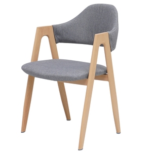 Poltrona <span class=keywords><strong>in</strong></span> <span class=keywords><strong>tessuto</strong></span> <span class=keywords><strong>grigio</strong></span> bracciolo giorno giorno cucina sedia da pranzo con stampa transfer gambe <span class=keywords><strong>in</strong></span> metallo color legno chiaro - Product Image 3