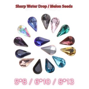 Pedido Mínimo de 720 Piezas, Diamantes de Imitación de Cristal con Base de Plata Real, Forma de Gota de Agua, Base Puntiaguda, Irregulares, para Decoración de Ropa - Product Image 3