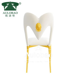 Sillas de Boda de Lujo al por Mayor con Respaldo en Forma de Corazón y Patas de Acero Inoxidable Dorado para Restaurante - Product Image 5