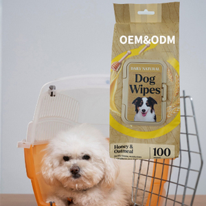 Lenços Umedecidos para Animais de Estimação Personalizados <span class=keywords><strong>OEM</strong></span> ODM em Não Tecido Spunlace, Suaves para Gatos e Cães, 100 Unidades por Pacote - Product Image 2