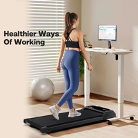 Tapis de marche compact sous le bureau, moteur silencieux, écran LED, télécommande Bluetooth sans fil, gain de place pour la maison et le bureau, rangement fin