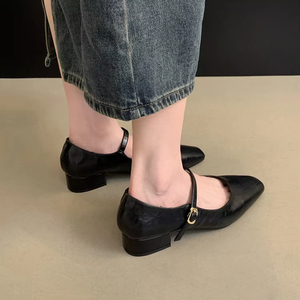 Zapatos de Mujer Antideslizantes con Cordones, de Tacón Bajo y Alto, con Punta Puntiaguda, Estilo Sexy para Banquete, Zapatos de Moda - Product Image 4