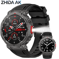 Montre connectée pour homme HT52, écran IPS 1,56 pouce, batterie 1000 mAh, boussole, lampe de poche, appels Bluetooth, étanche IP68, suivi de santé, OEM ODM