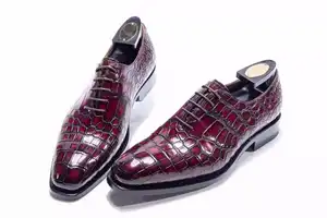 Original Shoes Men Oxford Crocodile Skin Business Goodyear Welt Shoes Men Oxford Sapato Genuine Leather Shoes For Men