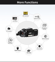 Meilleure qualité Caméra vidéo professionnelle 4K Zoom optique AC7 Vlog Vision nocturne en direct