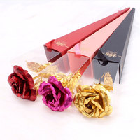 Rose en plastique à tige unique avec boîte cadeau, fleurs éternelles colorées, légères, durables, imperméables, cadeaux pour la fête des mères, décoration de mariage