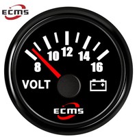Voltmeter Tahan Air Baru 52mm 12V Pengukur Volt 8-16V dengan Lampu Latar yang Dapat Disesuaikan Cocok untuk Semua Jenis Kendaraan