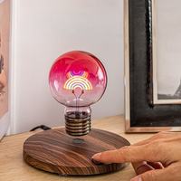 Bombilla Flotante de Levitación Magnética, Lámpara Levitante con Control Táctil, Base de Madera, Luz Nocturna RGB, Regalo de Navidad, Decoración del Hogar