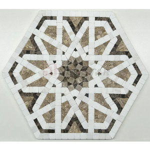 Palazzo di lusso in marmo Design del pavimento mosaico a getto d'acqua scuro Emperador piastrelle di marmo - Product Image 4