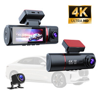 Caméra embarquée 3 caméras 4K double objectif IPS WiFi GPS contrôle par application vision nocturne infrarouge HD enregistrement en boucle caméra arrière ROHS