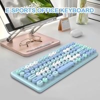 Ensemble clavier et souris de jeu sans fil 2,4 G de luxe bleu-vert 75 % 86 touches pour ordinateur portable/PC/ordinateur de bureau - Ergonomique, étanche, 1200 DPI, en stock