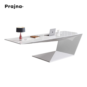 Mesa en Manager Boss CEO Manager Escritorio en forma de L Mesa de oficina ejecutiva de madera blanca para muebles de oficina - Product Image 6