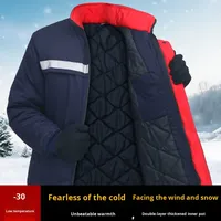 Veste de travail d'hiver pour hommes, matelassée en coton, épaisse, anti-froid, résistante aux taches, pour la réparation automobile et l'ingénierie, sans dégraissant