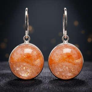 925 Sterling <b>Silver</b> Sun Stone Dangle <b>Earrings</b> <b>Silver</b> Plated Bezel Set Round Drop for <b>Wedding</b> Party Trendy - Product Image 3