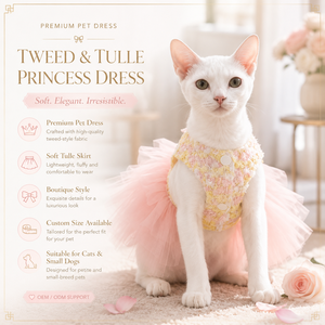 Robe de luxe rose pour chien, style princesse, avec fleurs 3D, grand nœud, jupe tutu en tulle, polyester, été, toutes saisons, pour chiot - Product Image 1
