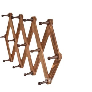 Estante de almacenamiento de madera para montar en la pared, extensible, 3 capas, perchero multiusos, organizador de llaveros, ajustable para uso doméstico - Product Image 1