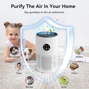 Máy lọc không khí cho nhà dị ứng lông thú cưng trong phòng ngủ bộ lọc 3 trong 1 HEPA chế độ ngủ hương thơm Máy tính để bàn điện loại bỏ bụi khói mùi - Product Image 3