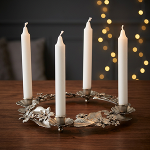 Couronne de Noël en fer avec porte-bougies - Décoration artisanale pour la maison, support à bougies en métal - Product Image 3
